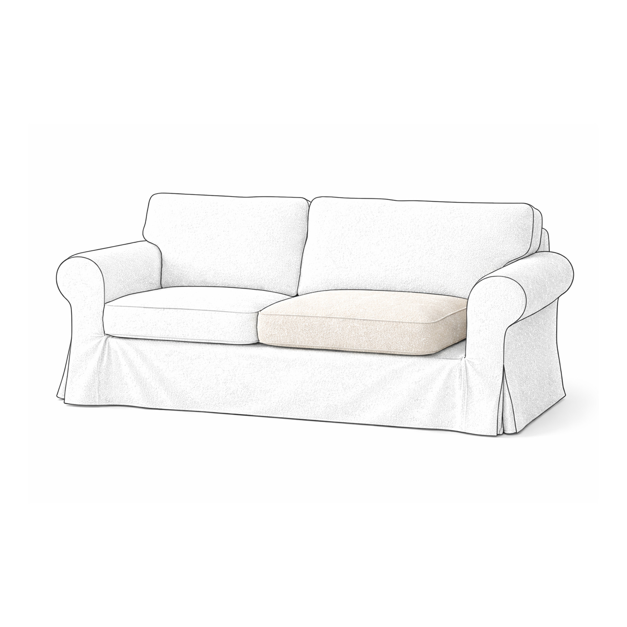 Voor IKEA Ektorp – 2-zits – Zitkussen (los)