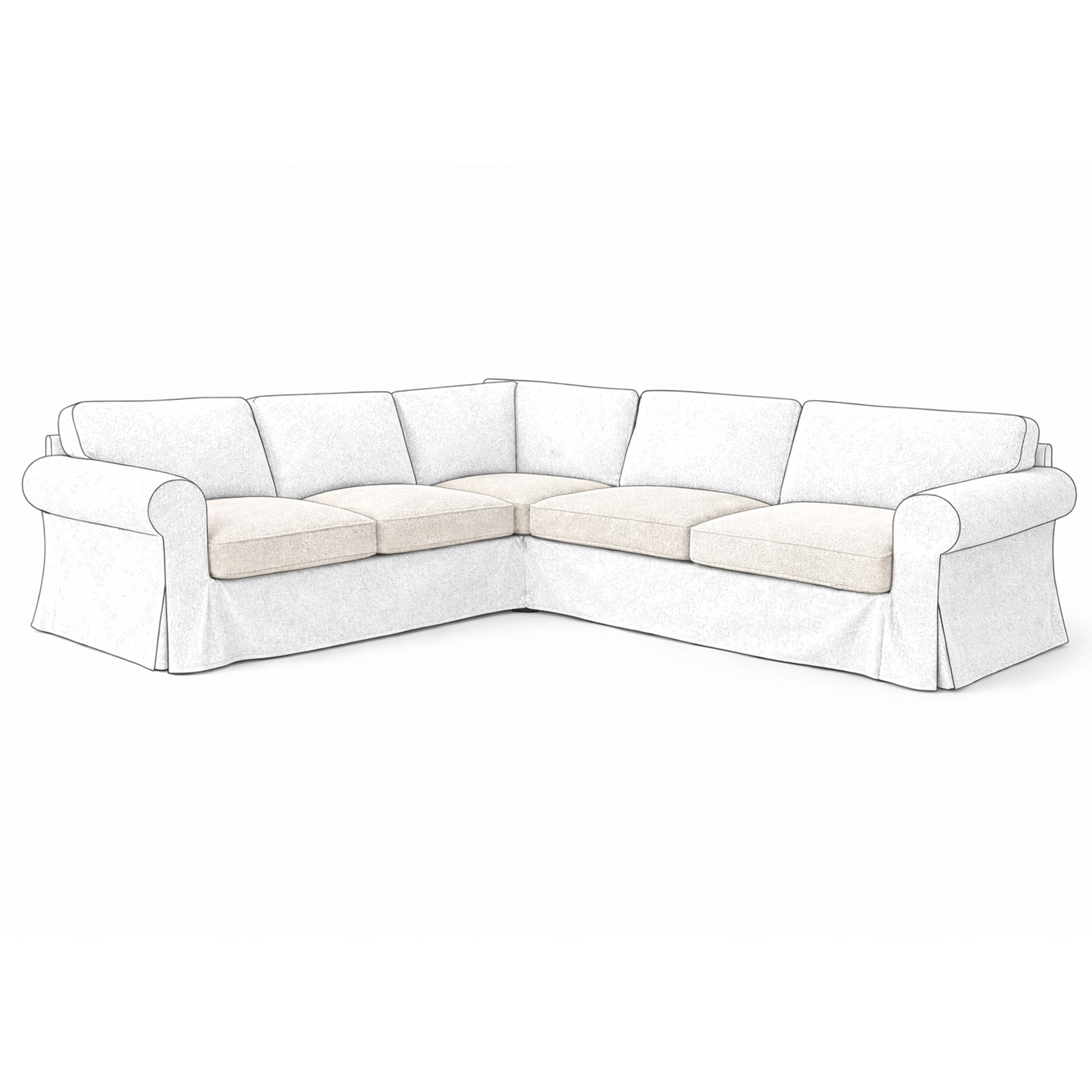 Zitkussens voor IKEA Ektorp hoekbank (complete set)