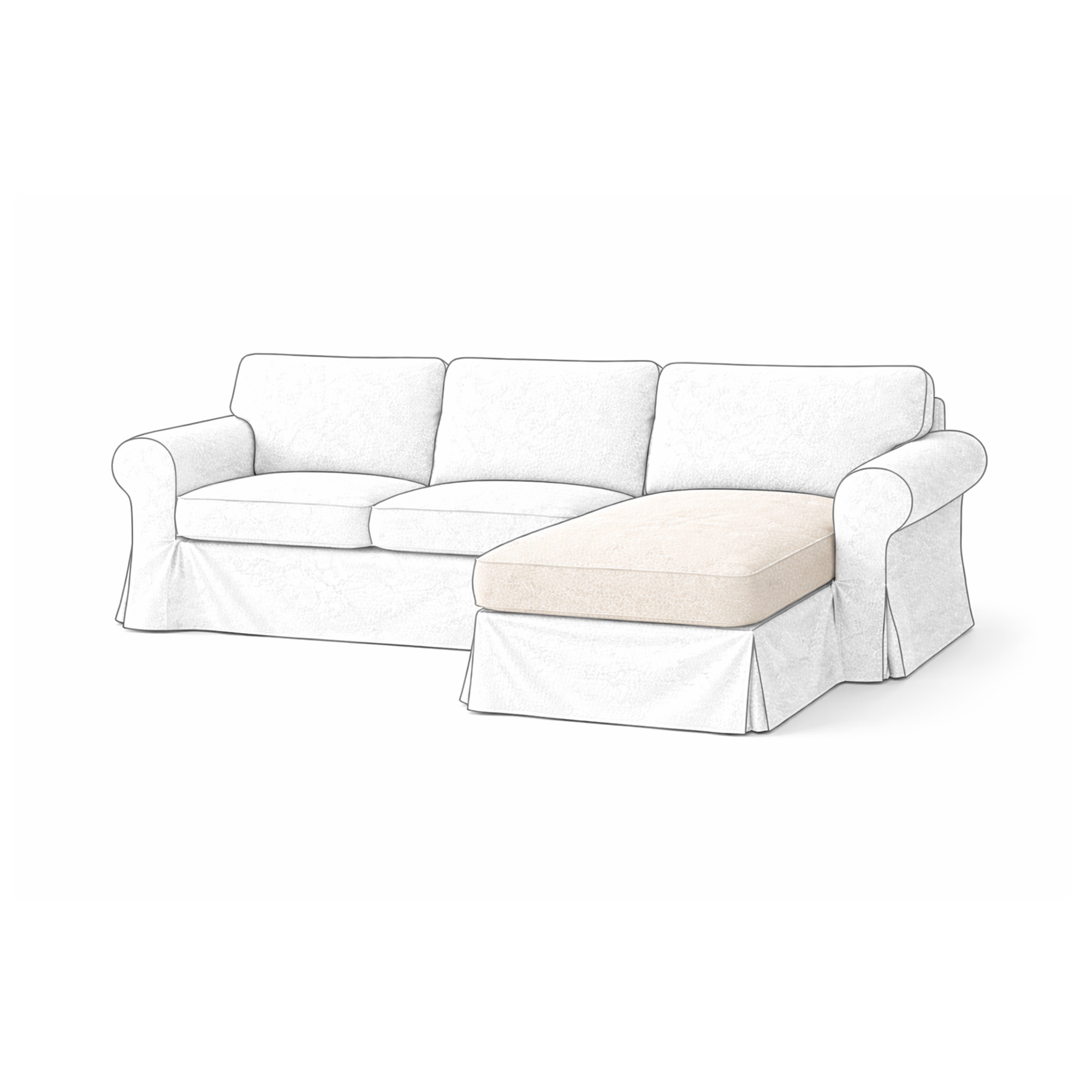 Zitkussen voor IKEA Ektorp chaise longue – 70x140